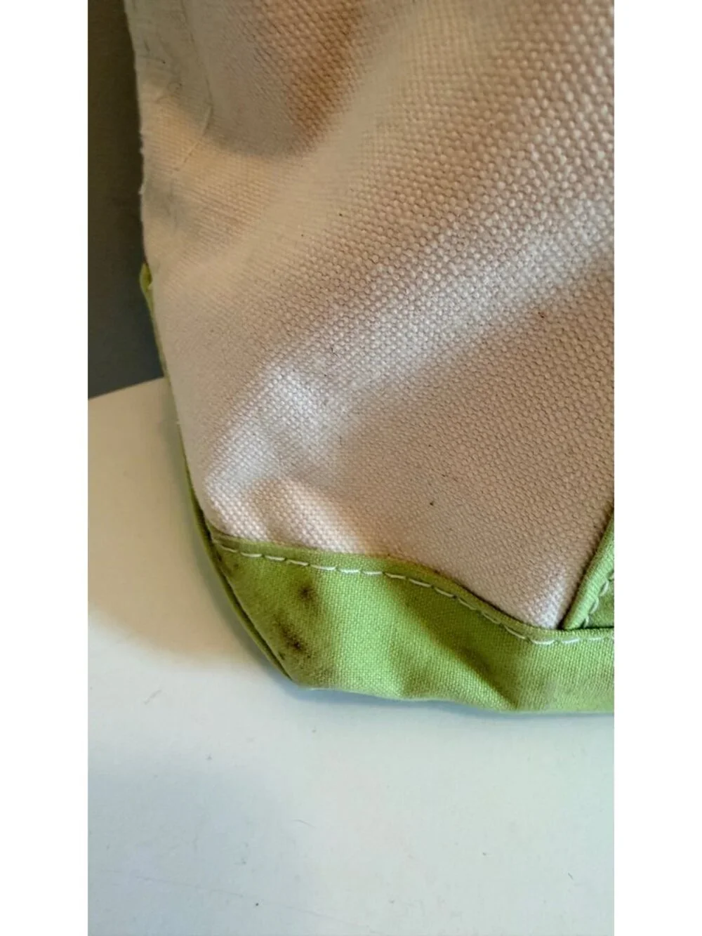 L.L.Bean Boat And Tote Canvas Bag Beige & Green Starfish Embroidery Made In USA - Picture 10 of 15